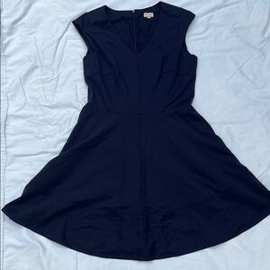 Cremieux Sleeveless V-Neck Navy Fit & Flare Dress